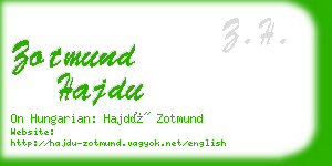 zotmund hajdu business card